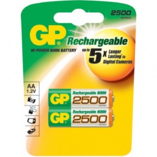 Аккумулятор GP 250AAHC-BL2 HR6 2500 mah BL2, упаковка 2 шт. Аккумулятор GP 250AAHC-BL2 HR6 2500 mah BL2, упаковка 2 шт.