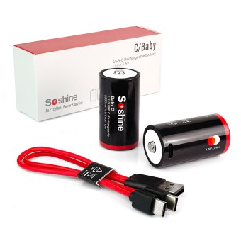 Аккумулятор SOSHINE комплект 2 шт. C 1.5V 5000mAh (зарядка через Type-C, кабель в комплекте) Аккумулятор SOSHINE комплект 2 шт. C 1.5V 5000mAh (зарядка через Type-C, кабель в комплекте)
