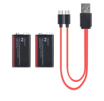 Аккумуляторы КОМПЛЕКТ крона 2 штуки Li-ion Soshine 9 V - 500 mAh USB Type-C порт и индикатором уровня заряда Аккумуляторы КОМПЛЕКТ крона 2 штуки Li-ion Soshine 9 V - 500 mAh USB Type-C порт и индикатором уровня заряда