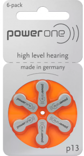 Батарейка PowerOne ZA13 BL6 Zinc Air 1.45V, 6 шт в упаковке. (для слуховых аппаратов) Батарейка PowerOne ZA13 BL6 Zinc Air 1.45V, 6 шт в упаковке. (для слуховых аппаратов)