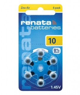 Батарейка RENATA Zinc-Air 10 BL6, 6 шт в упаковке. Батарейка RENATA Zinc-Air 10 BL6, 6 шт в упаковке.