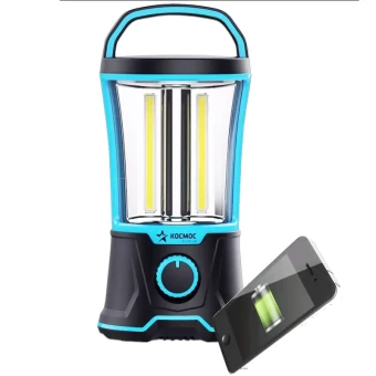 Фонарь туристический Космос 6011 Premium 12W COB от аккумулятора черный голубой Фонарь туристический Космос 6011 Premium 12W COB от аккумулятора черный голубой