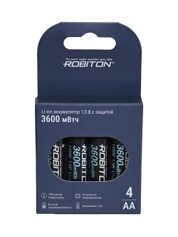 Аккумулятор ROBITON 14500-2200/box (AA) 3600мВтч, 2200мАч 1,5В с защитой BL4 Аккумулятор ROBITON 14500-2200/box (AA) 3600мВтч, 2200мАч 1,5В с защитой BL4