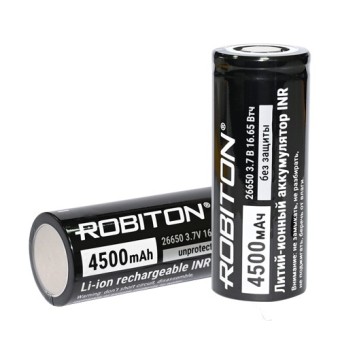 Аккумулятор ROBITON Li26650-4500 без защиты с плоским контактом PK1 Аккумулятор ROBITON Li26650-4500 без защиты с плоским контактом PK1