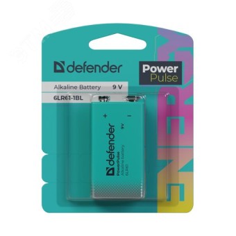 Батарейка крона Defender 6LR61 alkaline 9 вольт BL1 Батарейка крона Defender 6LR61 alkaline 9 вольт BL1